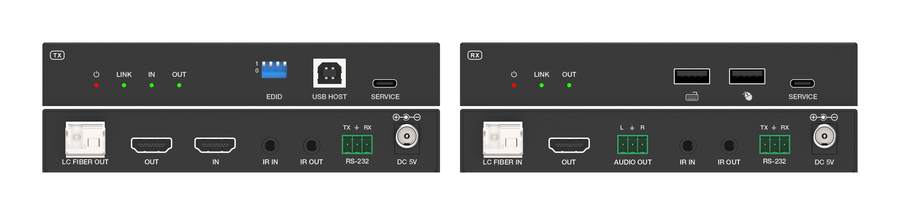 4K60 HDMI-over-Fiber Extender with Full Control over One Fiber (10km) – KanexPro EXT-HD4KFIBCTL-10KM