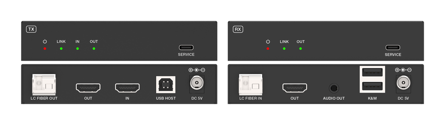 4K60 HDMI-over-Fiber Extender with USB KVM (10km) – KanexPro EXT-HD4KFIBKVM-10KM