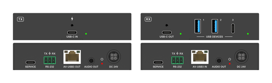 4K60 USB-C to USB-C Extender Kit with USB 3.2, 100W Charging and Touch Return, 40m – KanexPro EXT-USBC2C4K-40M