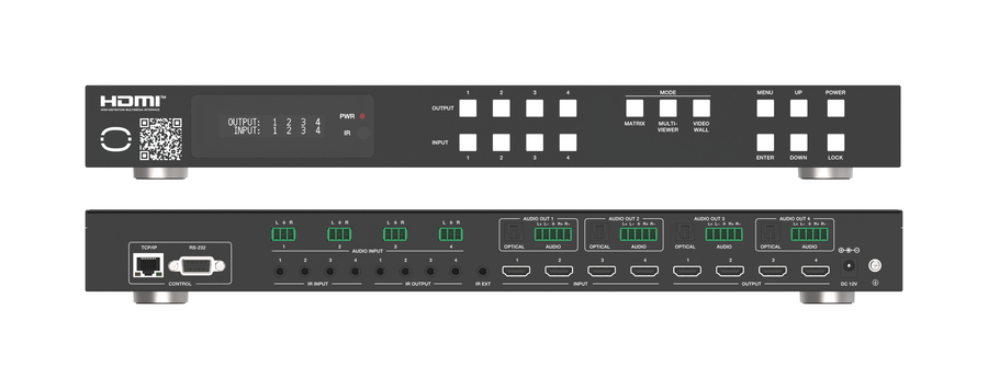 4K60 4×4 Seamless Matrix, Video Wall & Multiviewer Processor – KanexPro MMX-4X4VWMV