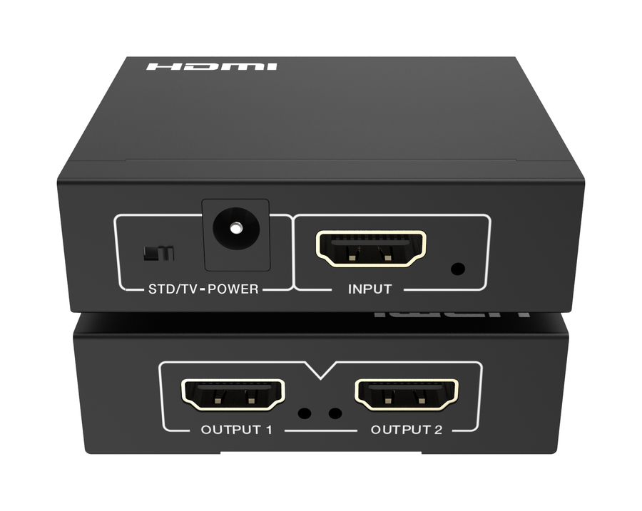 4K60 1×2 HDMI Splitter with Auto Downscaling & EDID Control – KanexPro SP-HDMI1X2-18G