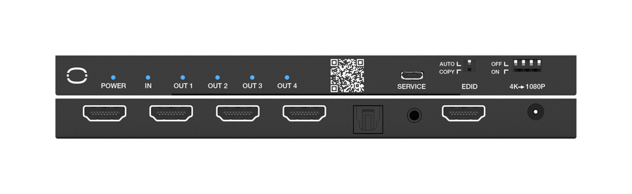 4K60 1×4 HDMI Splitter with Optical + Analog Audio Extraction – KanexPro SP-HDMI1X4A-18G